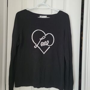 Ricki's Black Sweater with Heart Design Size M